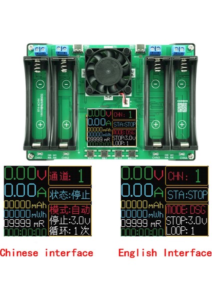 18650 Typ-C LCD 4/1 Kanal Ekran Pil Kapasite Test Cihazı Mah Lityum Dijital Pil Algılama Pil Testi Için (Yurt Dışından) fırsatları
