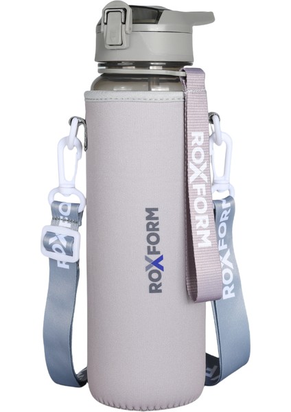 Suluk Matara 1100 Ml, Premium Pp Malzeme, Sağlıklı Bpa & Bps Içermez, Kılıflı, Çift Kapaklı, Koku Yapmaz, Sızdırmaz ve Dayanıklı, Gri