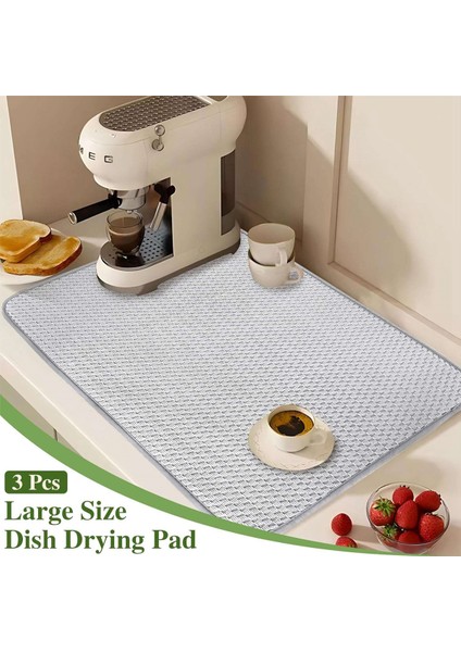 3 Adet Bulaşık Kurutma Paspası, Emici Mikrofiber Bulaşıklar Drenaj Paspasları, Mutfak Tezgahı Için Boyut Drenaj Pedleri, Kahve 24 x 17INÇ (Yurt Dışından) modelleri