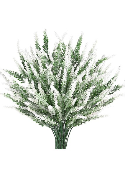 8 Adet Yapay Lavanta Yapay Çiçek Aranjmanı Bahçe Ofisi Düğün Ev Açık Dekorasyon Beyaz (Yurt Dışından)