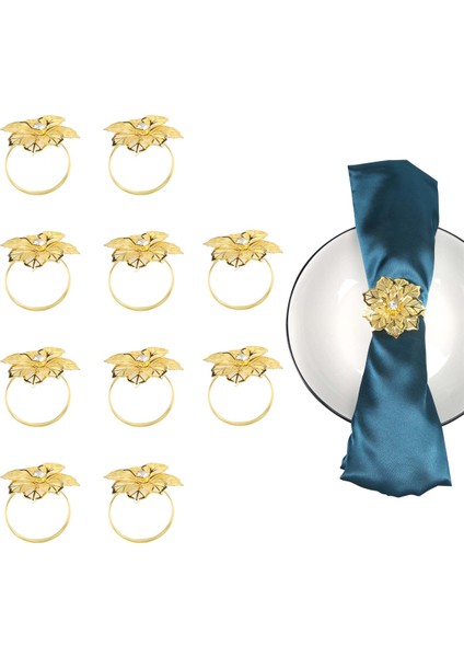 10PCS Çiçek Tasarım Peçete Yüzük Metal Altın Peçete Tokası Peçete Halka Tutucu Otel Restoran Düğün Batı Yemek Masa Dekorasyon (Yurt Dışından) modelleri