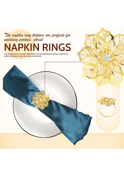 10PCS Çiçek Tasarım Peçete Yüzük Metal Altın Peçete Tokası Peçete Halka Tutucu Otel Restoran Düğün Batı Yemek Masa Dekorasyon (Yurt Dışından) fırsatları