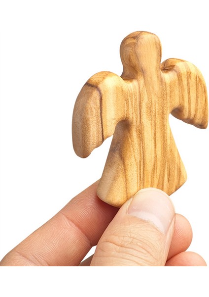 Melek Zeytin Ahşap Vaftiz Dua Dekorasyon Ahşap Zanaat Süsleri Hediye, Kanat Içe (Yurt Dışından) modelleri