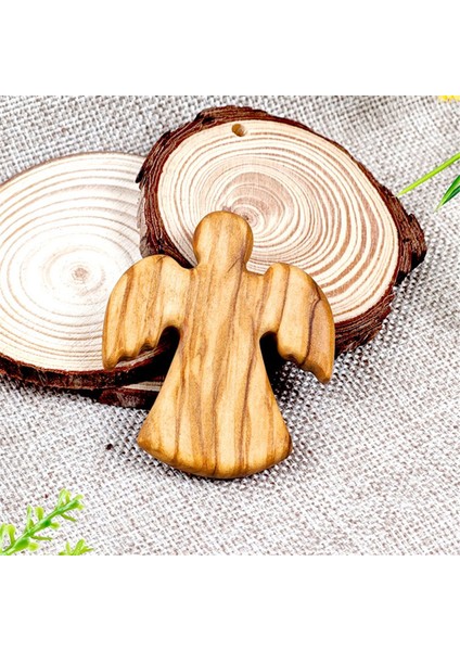 Melek Zeytin Ahşap Vaftiz Dua Dekorasyon Ahşap Zanaat Süsleri Hediye, Kanat Içe (Yurt Dışından) indirimleri