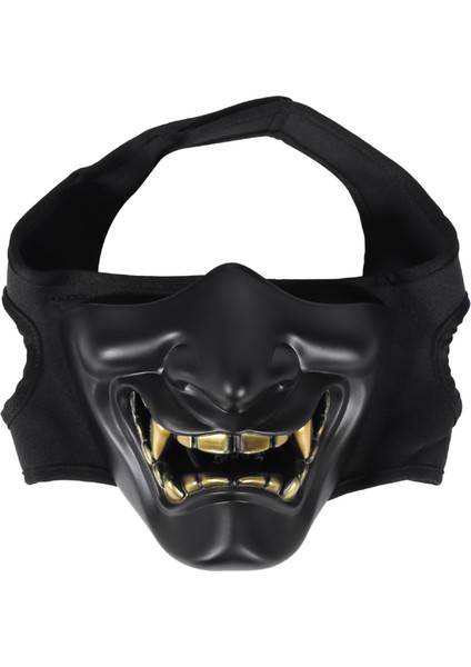 Cadılar Bayramı Kostüm Cosplay Diş Çürü Kötü Şeytan Kabuki Samurai Yarım Kapak Maskesi Partisi Korkunç Dekorasyon, Siyah (Yurt Dışından)