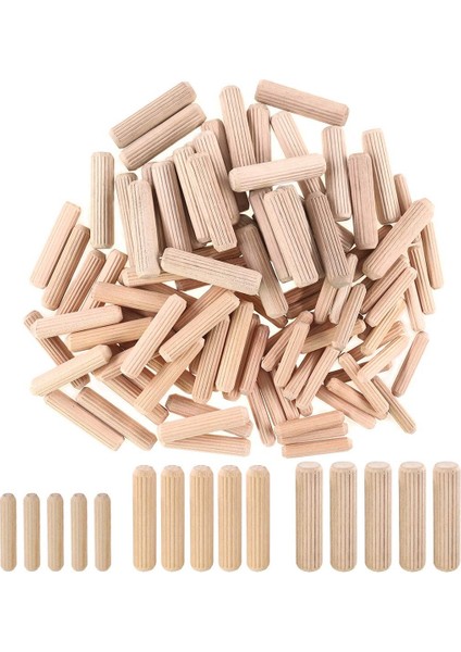 400PCS Ahşap Dübel Çeşitli, 6mm 8mm 10MM Ahşap Tapalar Dübel Çubuklar, Yivli Yivli Için Konik Ahşap Pimleri, Marangozluk (Yurt Dışından)