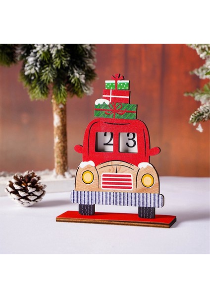 Noel Advent-Malendar Santa Masaüstü Süsleri Ahşap Noel Geri Sayım Takvimi Şenlikli Ana Sayfa Masa Süslemeleri (Yurt Dışından) indirimleri