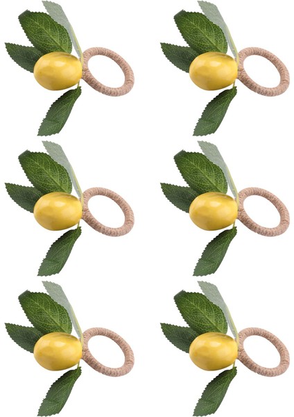 Peçete Yüzükleri Seti 6, Dekoratif Limon Asma Yaprağı Peçete Yüzükleri, Yemek Masası Ayar Sarı Peçete Tokası Peçete Tutucuları (Yurt Dışından) modelleri