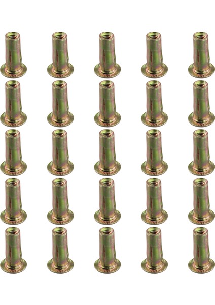 Çok Grip Perçin Nut, M8 Önceden Bulmuş Shank Karbon Çelik Renk-P-P-P-Pled Düz Kapalı Dipli Iplanır Somut 25 Pcs (Yurt Dışından)