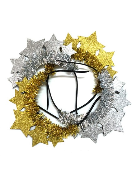 2pcs Glitter Stars Head Bands Noel Tinsel Saç Bantları Yaratıcı Yeni Yıl Partisi Prop Partisi Malzemeleri (Yurt Dışından) fiyatları