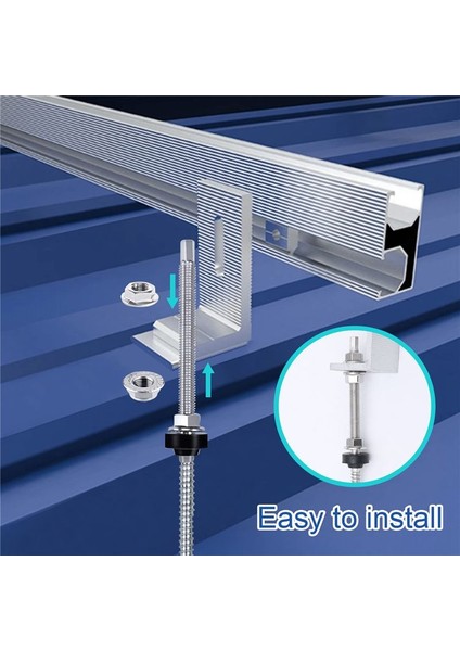 Askı Cıvataları, M10 x 200 Mm, Önceden Monte Edilmiş, V2A, Yükseklik Ayarlanabilir, Fotovoltaik Güneş Montaj Çatıları Için 8 Paket (Yurt Dışından) indirimleri