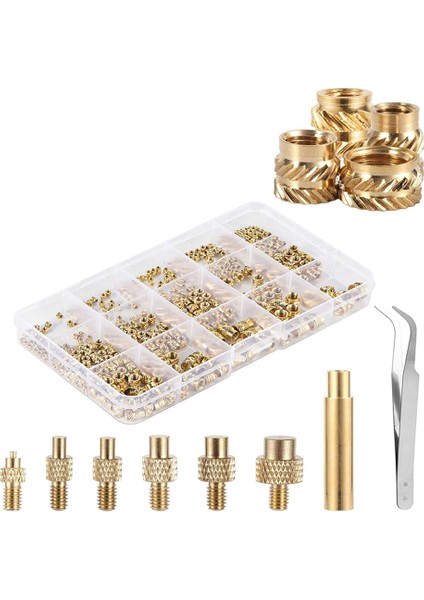 407PCS 3D Baskı Için Pirinç Dişli Ekler, M2 M2.5 M3 M 4 M5 M6 Dişi Iplik Metrik Pençeli Fındık Dişli Isı Seti (Yurt Dışından)