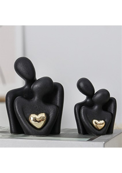 Mini Çift Heykel Tv Standı Dekor Soyut Heykel Knick Knacks Ev Dekor Çiftleri Aşk Ofis Şovu Parçaları Siyah A (Yurt Dışından) modelleri