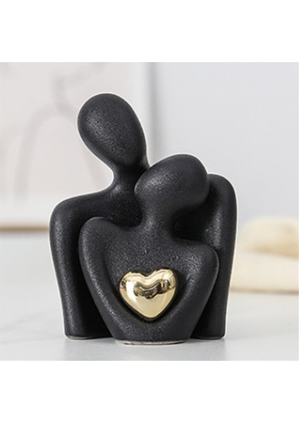 Mini Çift Heykel Tv Standı Dekor Soyut Heykel Knick Knacks Ev Dekor Çiftleri Aşk Ofis Şovu Parçaları Siyah A (Yurt Dışından) fırsatları