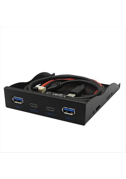 Disket Drive Bay Panel Usb3.2 Gen2 Tip-C Dispy Drive Körfezi 10GBPS Panel 3.5in Hub 19PIN-C Port Geri Geri Tapalar (Yurt Dışından)