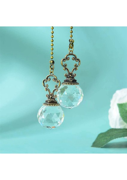 2 Vintage Tarzı Net Fan Çeken Tavan Fan Zinciri Çekiyor Kristal Prizma Topu (Yurt Dışından) indirimleri