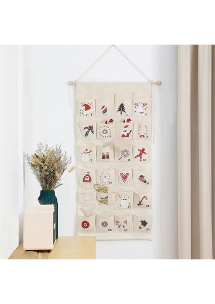 Cabys ile Kumaş Noel TAKVIMI24 Gün Geri Sayım Takvim Takılı Depolama Çantası Noel Tatil Homewalldecoration (Yurt Dışından) modelleri
