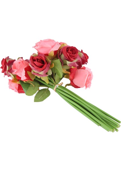 12PCS/LOTLAR Yapay Gül Çiçekleri Düğün Buket Thai Thai Royal Gül Ipek Çiçekler Ev Dekorasyon Düğün Dekor （gül Kırmızı） (Yurt Dışından) fiyatları