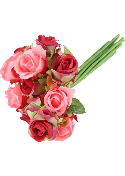 12PCS/LOTLAR Yapay Gül Çiçekleri Düğün Buket Thai Thai Royal Gül Ipek Çiçekler Ev Dekorasyon Düğün Dekor （gül Kırmızı） (Yurt Dışından) modelleri