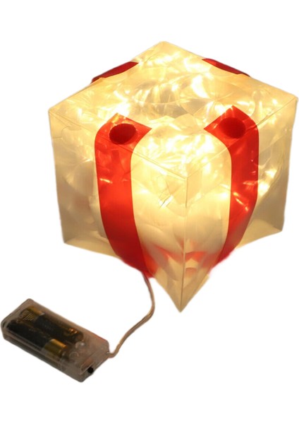 Noel Parlayan Hediyeler Kutu Dekorasyon Süslemeli Yay Aydınlatma Kutusu Açık Işık Aydınlatma Xmas 2024 Ev Yard Dekor A (Yurt Dışından)