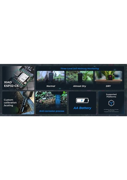 Seeed Studio Xiao Toprak Nem Sensörü Xıao ESP32-C6 Esphome ve Ev Asistanı Entegrasyonu, Bitki Lover Için Dinamik Izleme (Yurt Dışından) fiyatları