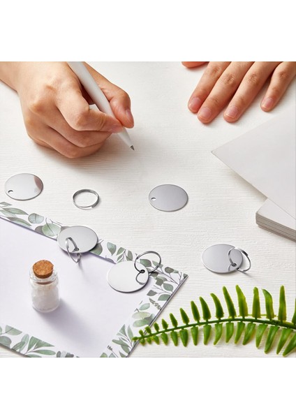 100 Paket Yuvarlak Damgalama Boşlukları Paslanmaz Çelik Boş Etiketler Delik Boş Köpek Etiketleri Metal Cilalı Boş Etiketler (Yurt Dışından) fiyatları