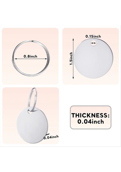 100 Paket Yuvarlak Damgalama Boşlukları Paslanmaz Çelik Boş Etiketler Delik Boş Köpek Etiketleri Metal Cilalı Boş Etiketler (Yurt Dışından) modelleri