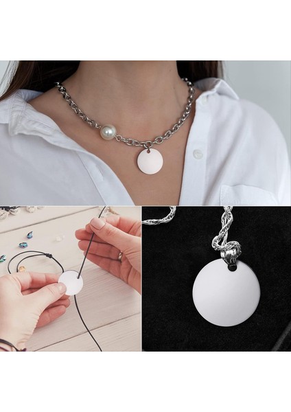 100 Paket Yuvarlak Damgalama Boşlukları Paslanmaz Çelik Boş Etiketler Delik Boş Köpek Etiketleri Metal Cilalı Boş Etiketler (Yurt Dışından) indirimleri