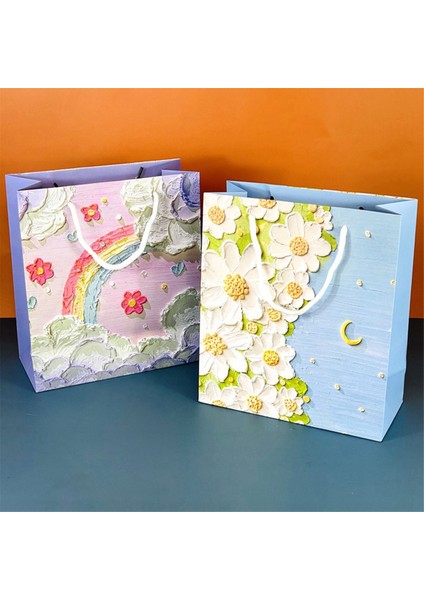 Yağlı Boya Çocuk Hediye Çantası Hediye Kutusu Kağıt Çantası Taşınabilir Doğum Günü Hediye Çantası Hadi, Kırmızı (Yurt Dışından) fırsatları