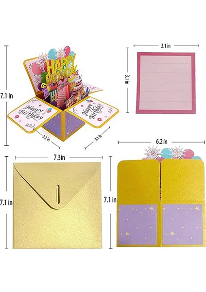 Doğum Günü Tebrik Kartı Üç Boyutlu Doğum Günü Tebrik Kartı Içi Boş Doğum Günü Mektup Kartı Çocuklar Için Doğum Günü Hediyesi (Yurt Dışından) fiyatları
