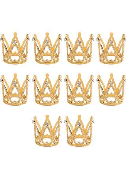 10 Adet Altın Kek Topper Küçük Bebek Küçük Rhinestone Tiara Taç Çiçek Aranjmanları Duş Doğum Günü Düğün Dekor (Yurt Dışından) modelleri