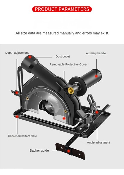 45 ° Ayarlanabilir Kesme Derinliği Konumlandırma Açısı Açısı Öğütücü Retrofit Kesme Makinesi Yuva Tabanı 100-125 mm Için (Yurt Dışından) fırsatları