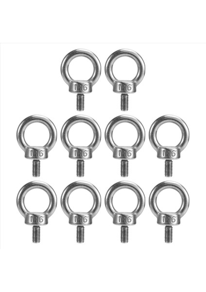 10 Adet Kaldırma Göz Cıvatası Vidası 304 Paslanmaz Çelik Gümüş Ağır Dermi M6 Tel Halat Kaldırma Için (Yurt Dışından)