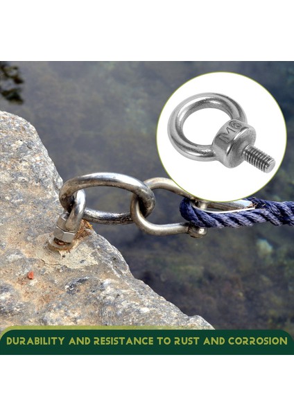 10 Adet Kaldırma Göz Cıvatası Vidası 304 Paslanmaz Çelik Gümüş Ağır Dermi M6 Tel Halat Kaldırma Için (Yurt Dışından) indirimleri