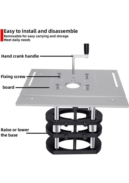 65 mm Çapında Motorlar, Ahşap Yönlendirici Tablosu Ek Plaka Kaldırma Tabanı, Siyah Için Yükseltme Yönlendirici Kaldırma (Yurt Dışından) modelleri