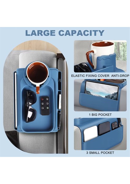 Kayma Önleyici Fincan Tutucu ile Silikon Kanepe Kol Tepsisi, Uzaktan, Dökülme Önleyici Kanepe Tray Için Yan Cepli Kanepe Içecek Tutucu (Yurt Dışından) fırsatları