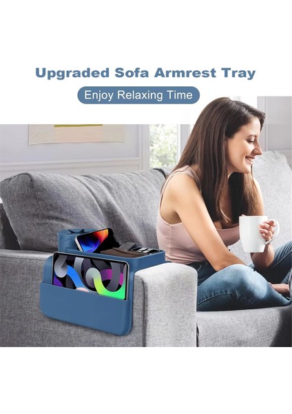 Kayma Önleyici Fincan Tutucu ile Silikon Kanepe Kol Tepsisi, Uzaktan, Dökülme Önleyici Kanepe Tray Için Yan Cepli Kanepe Içecek Tutucu (Yurt Dışından) indirimleri