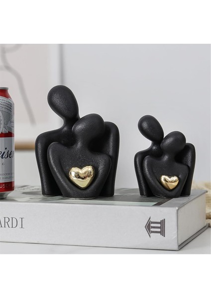 Mini Çift Heykel Tv Standı Dekor Soyut Heykel Knick Knacks Ev Dekor Çiftleri Aşk Ofis Şovu Parçaları Siyah B (Yurt Dışından) fiyatları