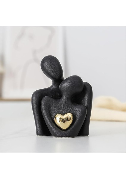Mini Çift Heykel Tv Standı Dekor Soyut Heykel Knick Knacks Ev Dekor Çiftleri Aşk Ofis Şovu Parçaları Siyah B (Yurt Dışından) fırsatları