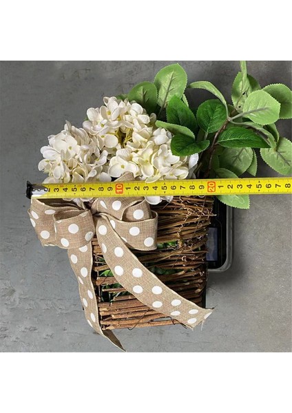 Krem Ortanca Kapı Askısı Sepet Çelenk, Kır Çiçekleri Kapı Asılı Sepet Çelenk, Ön Kapı Yaz Çelenk Hoş Geldiniz Işareti (Yurt Dışından) fırsatları