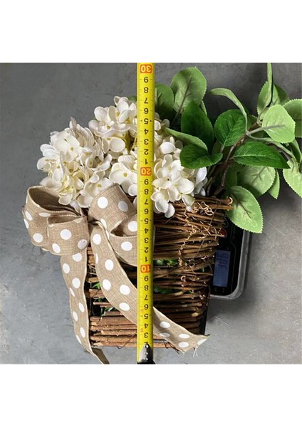 Krem Ortanca Kapı Askısı Sepet Çelenk, Kır Çiçekleri Kapı Asılı Sepet Çelenk, Ön Kapı Yaz Çelenk Hoş Geldiniz Işareti (Yurt Dışından) indirimleri