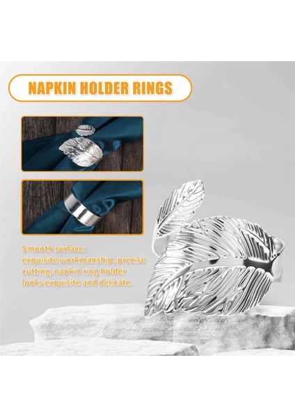 Yaprak Peçete Yüzükleri Seti 6, Masa Ayarı Için Peçete Halkaları, Metal Yaprağı Peçete Tutucu Halkaları Tatil Partisi Için Gümüş (Yurt Dışından) indirimleri