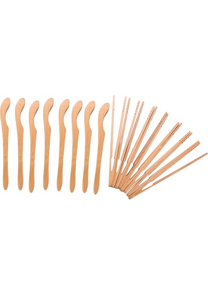 16PCS Bambu Tost Maşaları - 7 Inç Yeniden Kullanılabilir Ahşap Pişir (Yurt Dışından)
