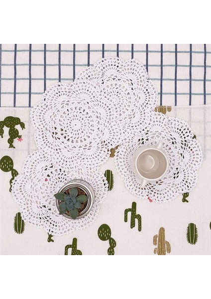 4pcs 8.6 Inç Doilies Tığ Işi Yuvarlak Dantel Doily El Yapımı Placemats Pamuk Tığ Işi Bardak Altlıkları (Beyaz) (Yurt Dışından) modelleri