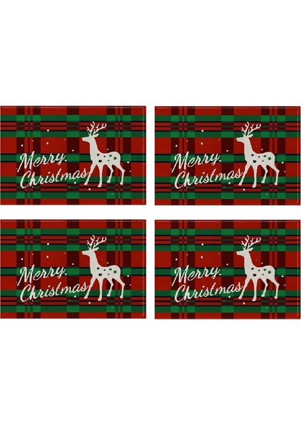 Noel Placemats, Yemek Masası Için Noel Isıya Dayanıklı Placemats, Pamuk Keten Kaymaz Yer Paspasları Ziyafet B (Yurt Dışından)