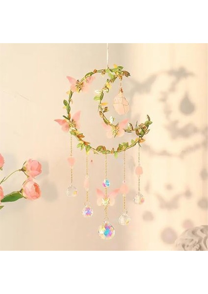 Butterflys Moon Tasarım ile Renkli Kristal Rüzgar Zil Pencere Ev Partisi Düğün Dekorasyonu Için Güzel Bahçeler Dekor (Yurt Dışından) fırsatları