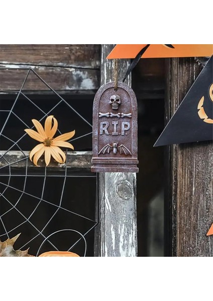 Cadılar Bayramı Mezar Taşı Dekorasyon Reçine Ürkütücü Süs Cadılar Bayramı Açık Ağaç Kolye Dekorasyonu Cadılar Bayramı (Yurt Dışından) fiyatları