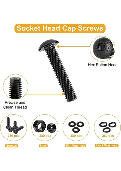 1120PCS Metrik Vidalı Çiftlik M3/m4/m5/m6, Cıvatalar ve Fındık Kiti, Metrik Cıvata Çiftliği, Sınıf 10.9 Alaşımlı Çelik (Yurt Dışından) indirimleri