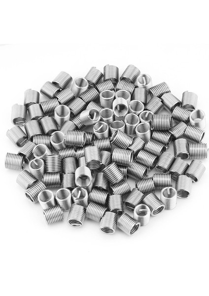 100PCS M8X1.25X2D Paslanmaz Çelik Sarmal Tel Ek Set Sarmal Dişli Ekleme Kablo Vidalı Kaplar Onarım Aletleri (Yurt Dışından)