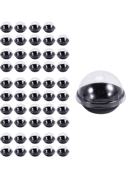 50 Paket Şeffaf Plastik Mini Kek Kabı, Mini Çörek Macaron Için Kubbe Kapaklı Bireysel Ambalaj Işleme Kutuları (Yurt Dışından)